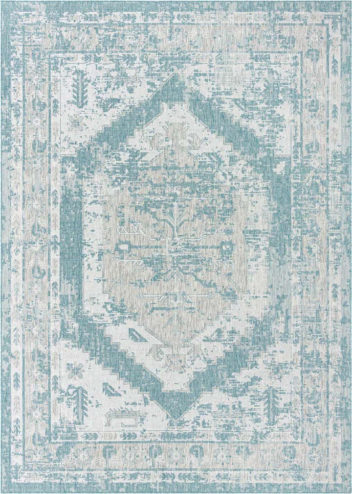 9' x 12' Easy-Clean Traditional Indoor / Outdoor Rug