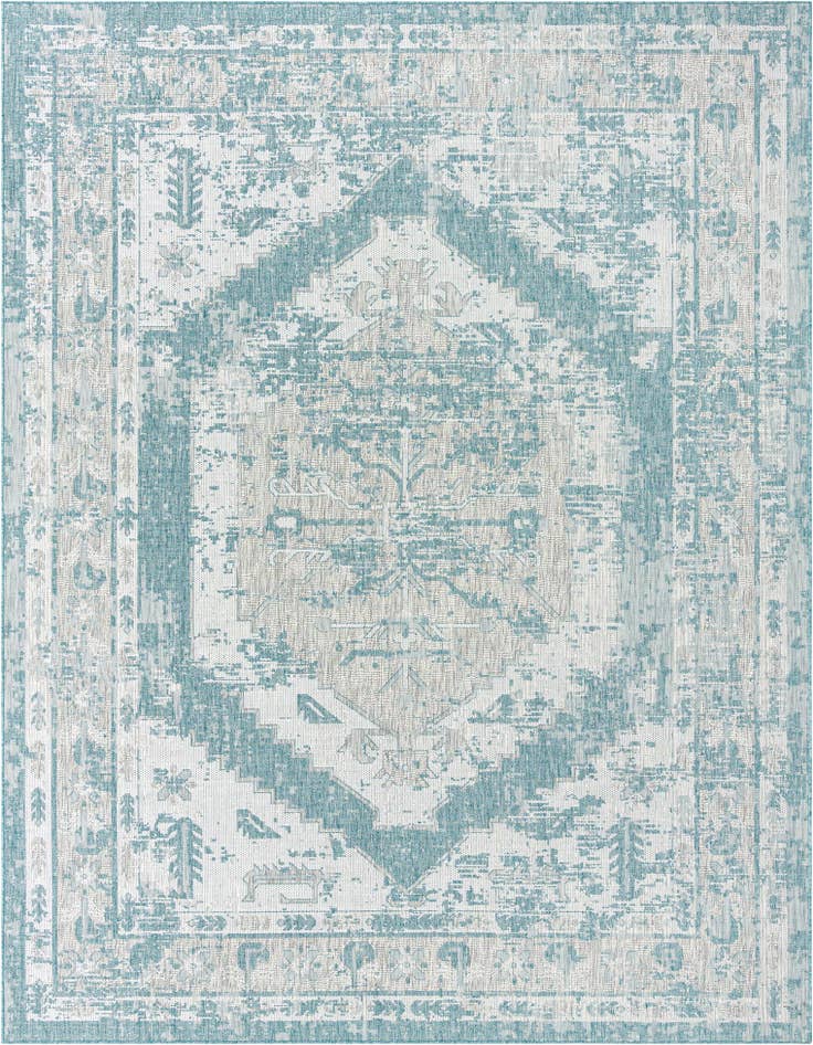 Detail image of 9' x 12' Easy-Clean Traditional Indoor / Outdoor Rug