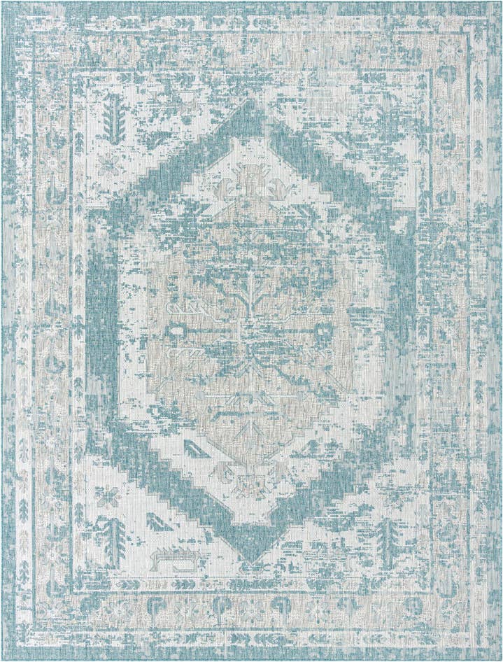 Detail image of 9' x 12' Easy-Clean Traditional Indoor / Outdoor Rug
