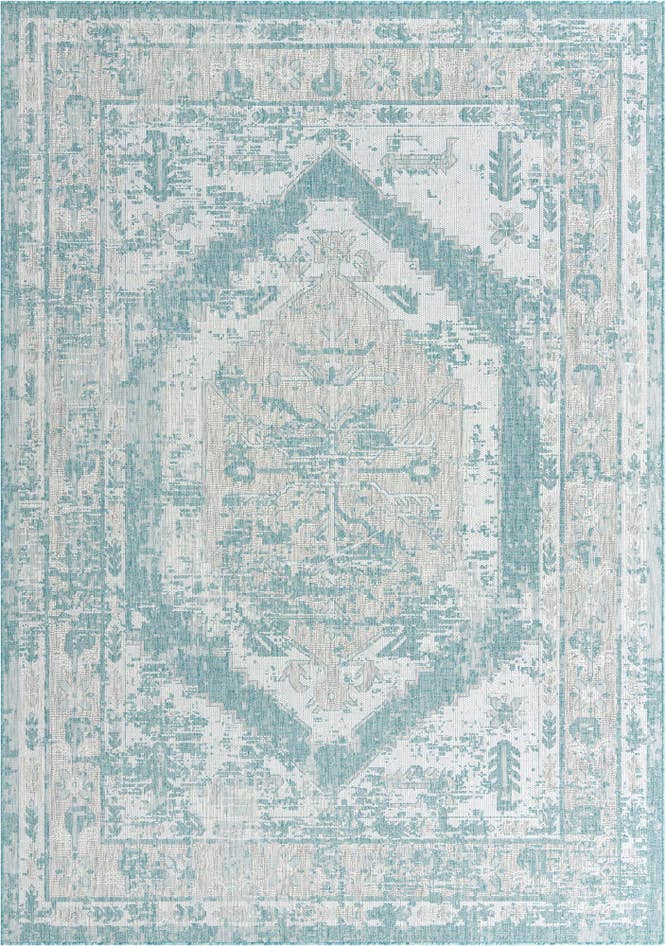 Detail image of 7' 10 x 11' Easy-Clean Traditional Indoor / Outdoor Rug