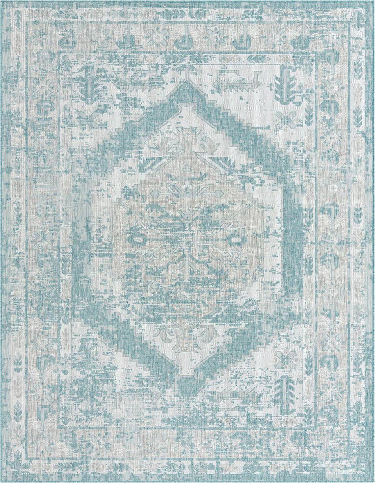 Detail image of 7' x 10' Easy-Clean Traditional Indoor / Outdoor Rug
