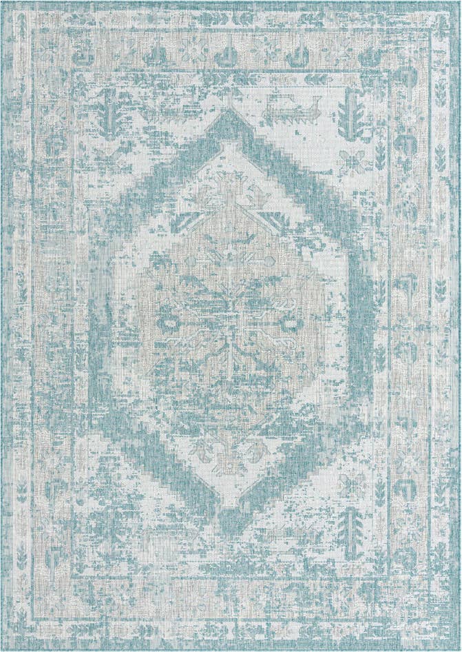 Detail image of 7' x 10' Easy-Clean Traditional Indoor / Outdoor Rug