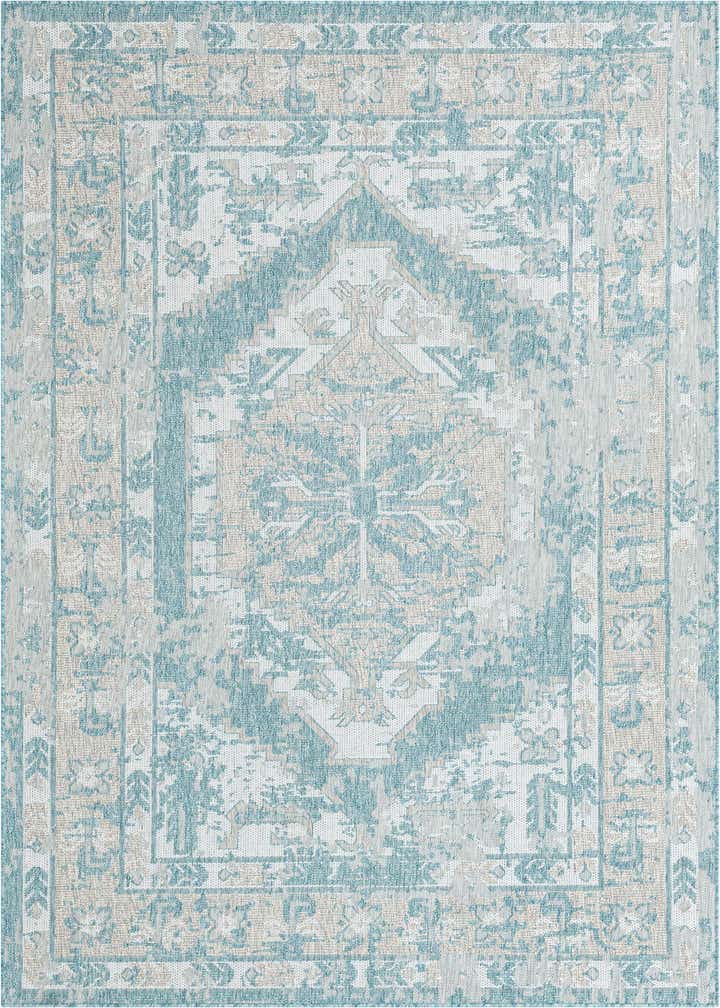 6' x 9' Easy-Clean Traditional Indoor / Outdoor Rug