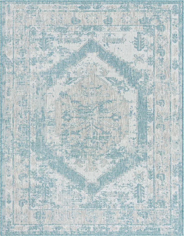 Detail image of 5' 3 x 8' Easy-Clean Traditional Indoor / Outdoor Rug