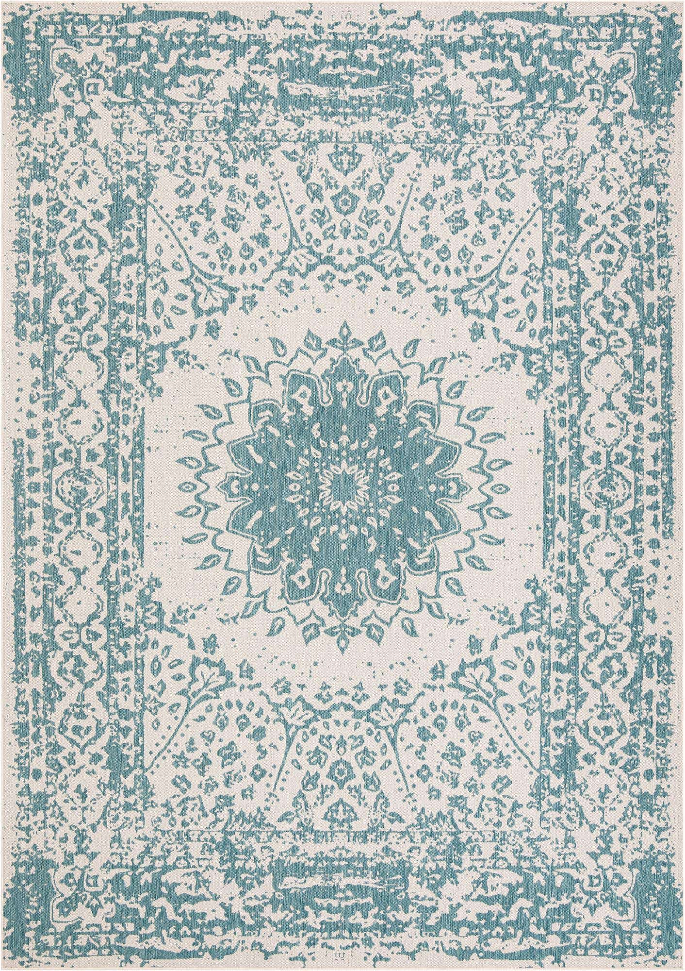 10' x 14' Easy-Clean Traditional Indoor / Outdoor Rug