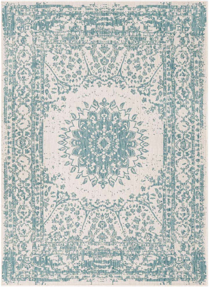 5' 3 x 7' Easy-Clean Traditional Indoor / Outdoor Rug