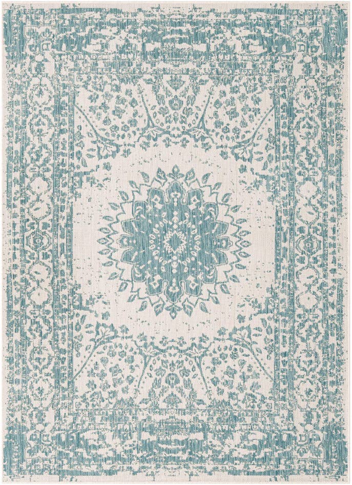 Detail image of 5' 3 x 7' Easy-Clean Traditional Indoor / Outdoor Rug