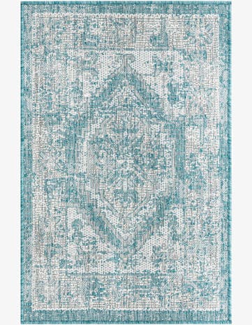 Aqua Easy-Clean Traditional Indoor / Outdoor Rug