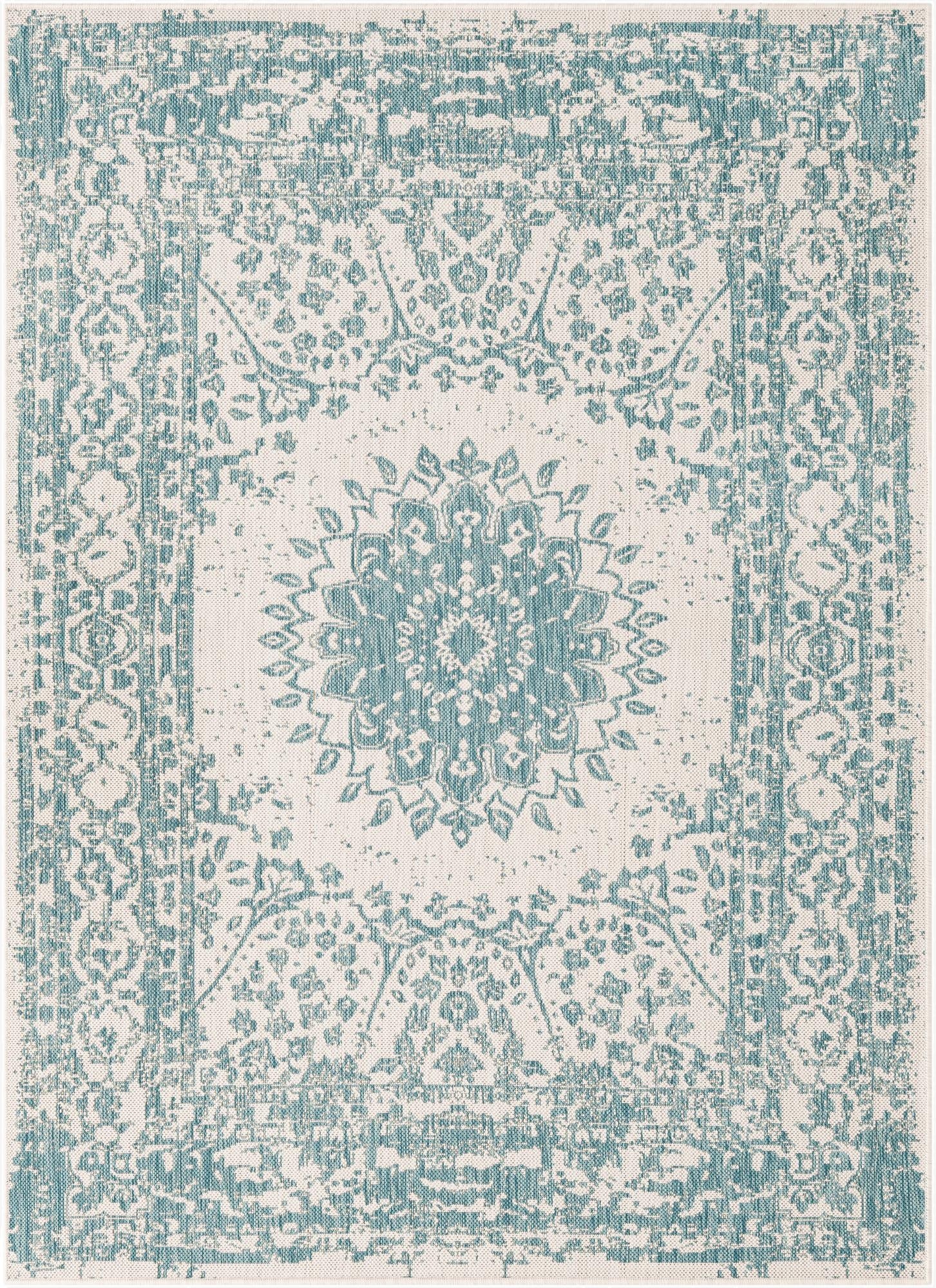 Primary image 5' 3 x 7'  Washable Traditional Indoor / Outdoor Rug