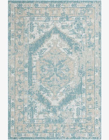 6' x 9' Easy-Clean Traditional Indoor / Outdoor Rug