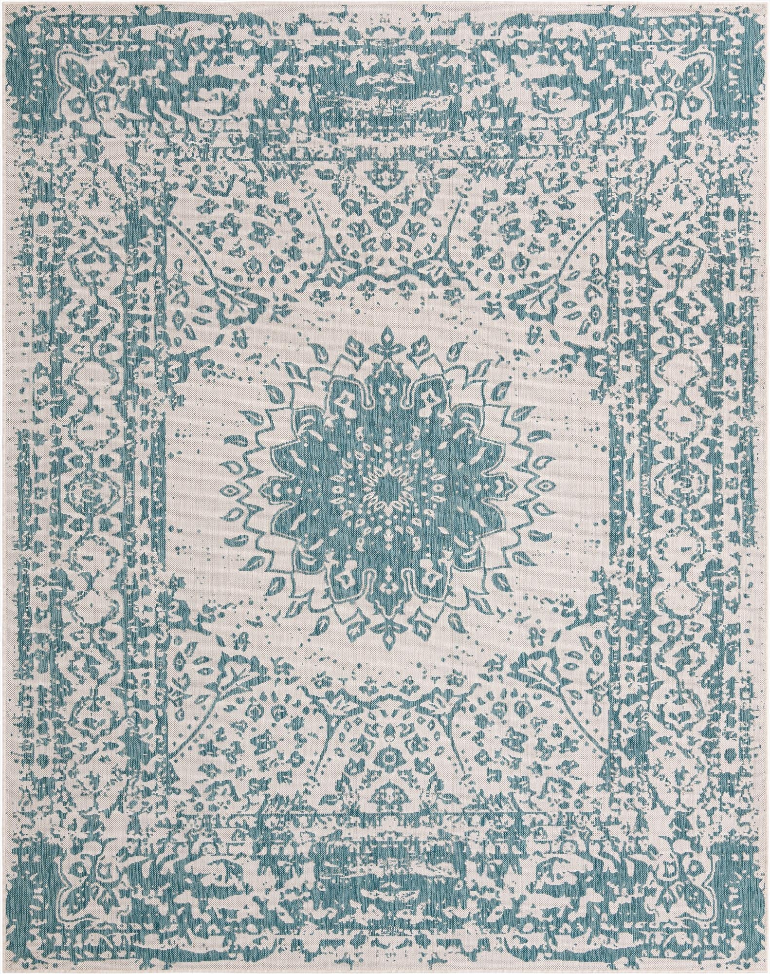 Primary image 7' 10 x 10'  Washable Traditional Indoor / Outdoor Rug