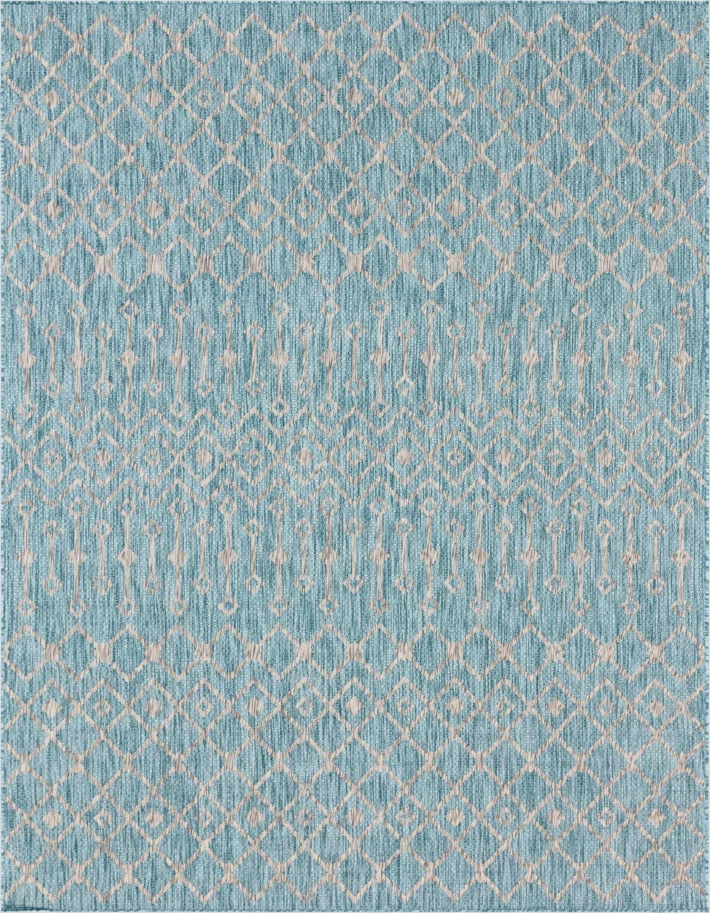 7' 10 x 11' Easy-Clean Trellis Indoor / Outdoor Rug