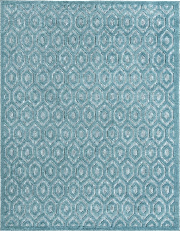 Detail image of 9' x 12' Easy-Clean Trellis Textured Indoor / Outdoor Rug