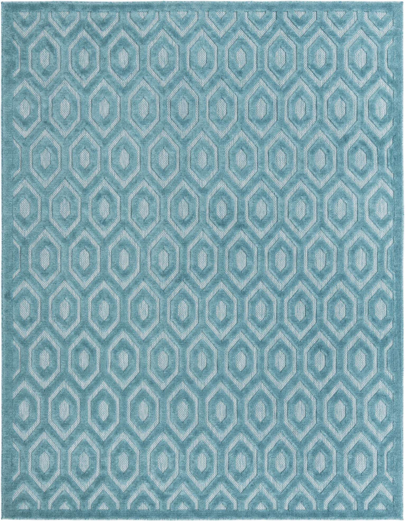7' 10 x 10' Easy-Clean Trellis Textured Indoor / Outdoor Rug