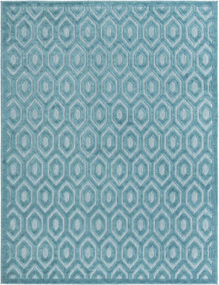 7' 10 x 10' Easy-Clean Trellis Textured Indoor / Outdoor Rug