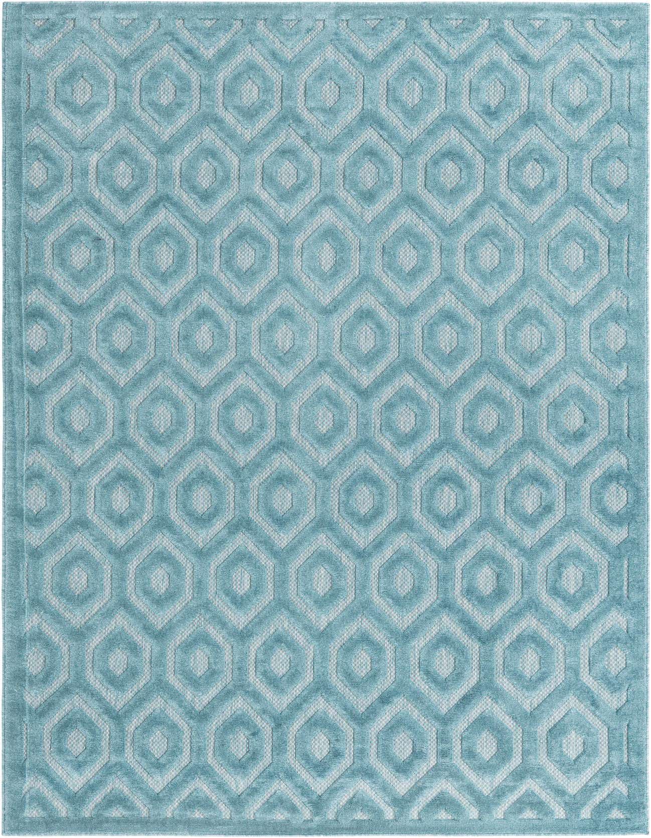 6' x 9' Easy-Clean Trellis Textured Indoor / Outdoor Rug