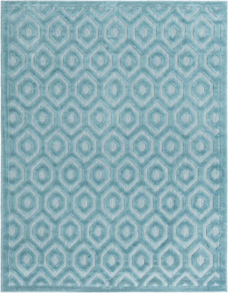 Detail image of 6' x 9' Easy-Clean Trellis Textured Indoor / Outdoor Rug