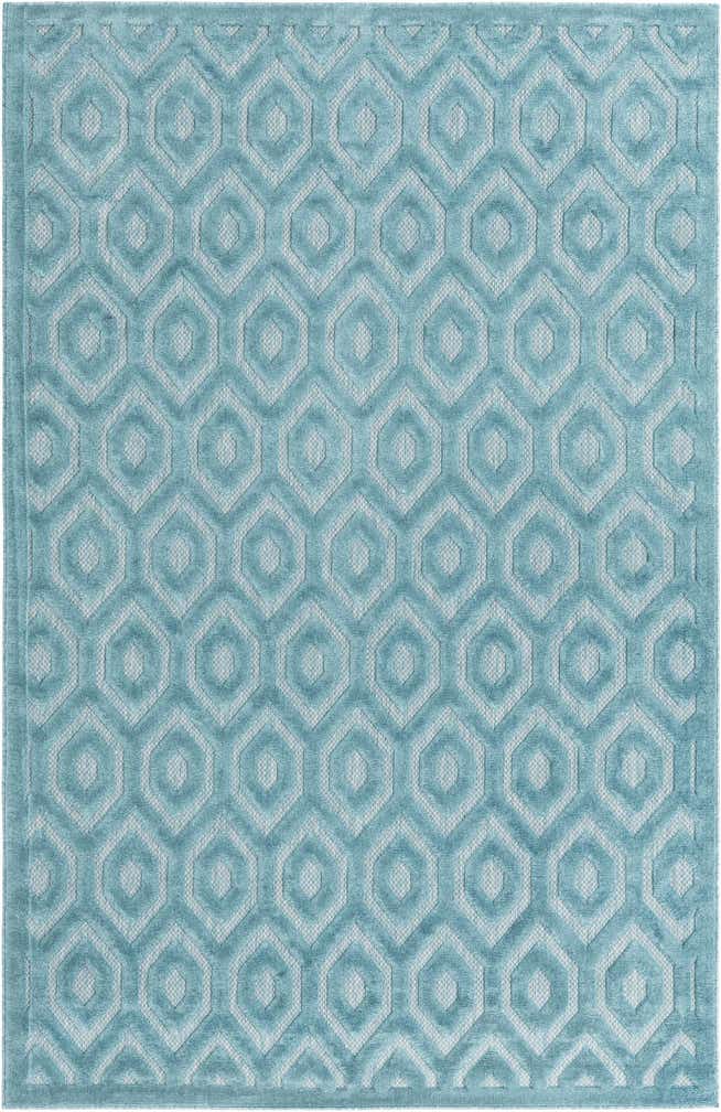 6' x 9' Easy-Clean Trellis Textured Indoor / Outdoor Rug
