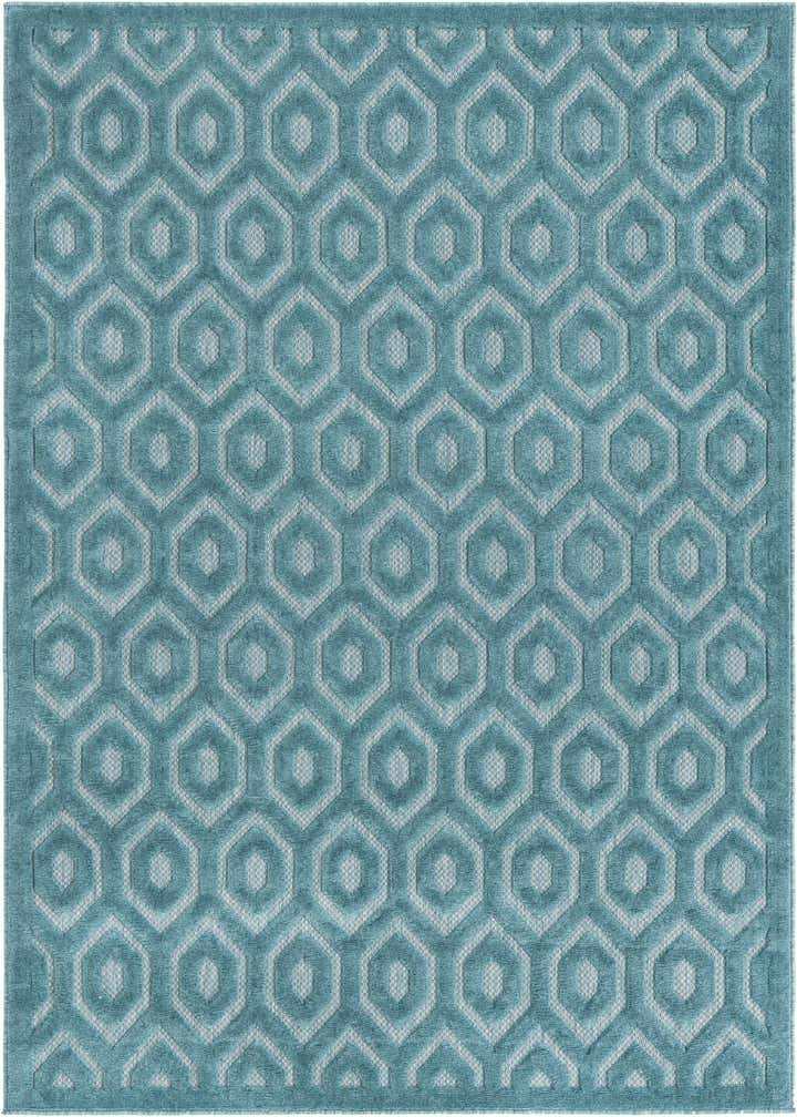5' 3 x 8' Easy-Clean Trellis Textured Indoor / Outdoor Rug
