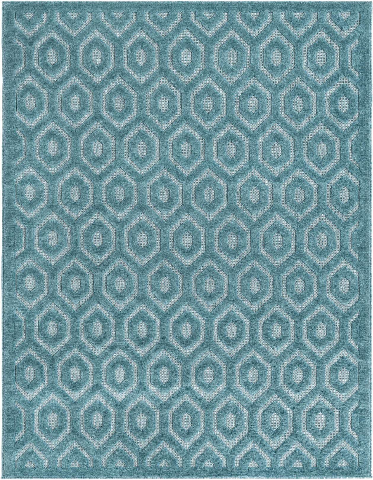 5' 3 x 8' Easy-Clean Trellis Textured Indoor / Outdoor Rug