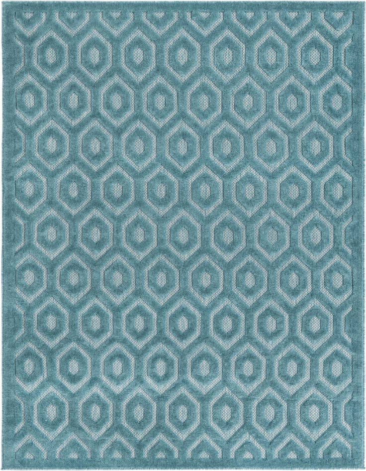 Detail image of 5' 3 x 8' Easy-Clean Trellis Textured Indoor / Outdoor Rug