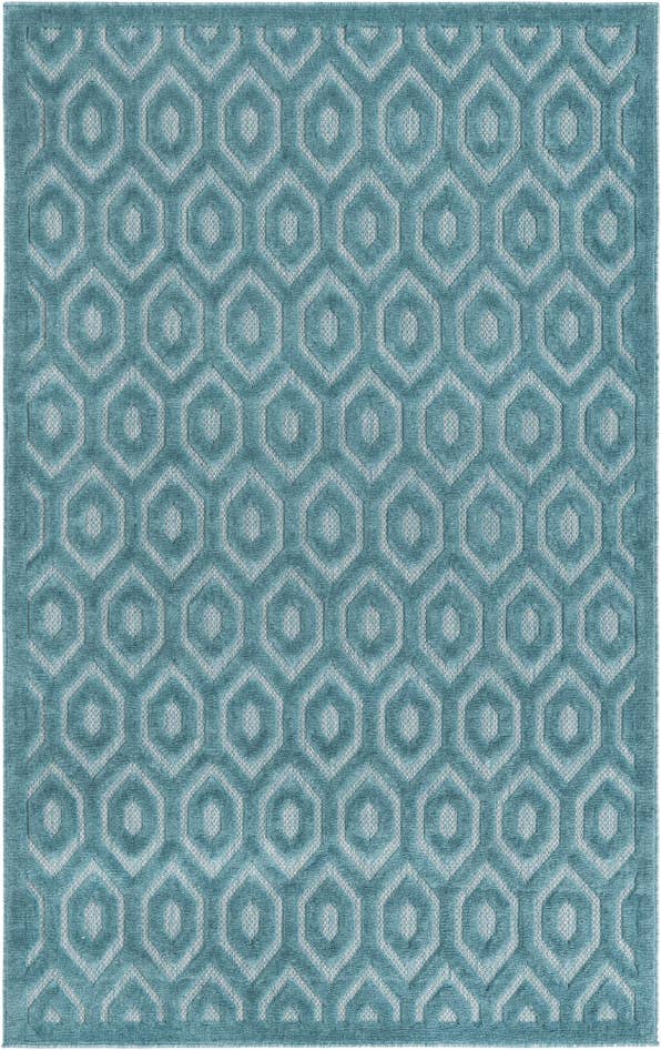 Detail image of 5' 3 x 8' Easy-Clean Trellis Textured Indoor / Outdoor Rug