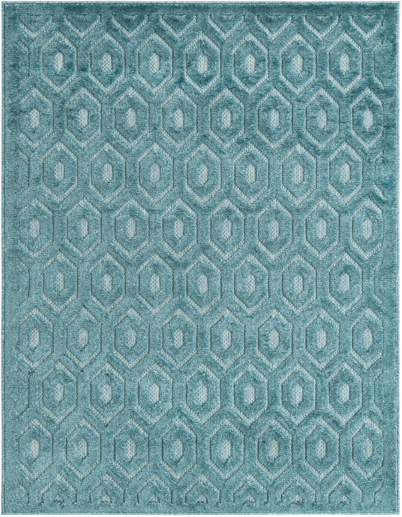 4' x 6' Easy-Clean Trellis Textured Indoor / Outdoor Rug