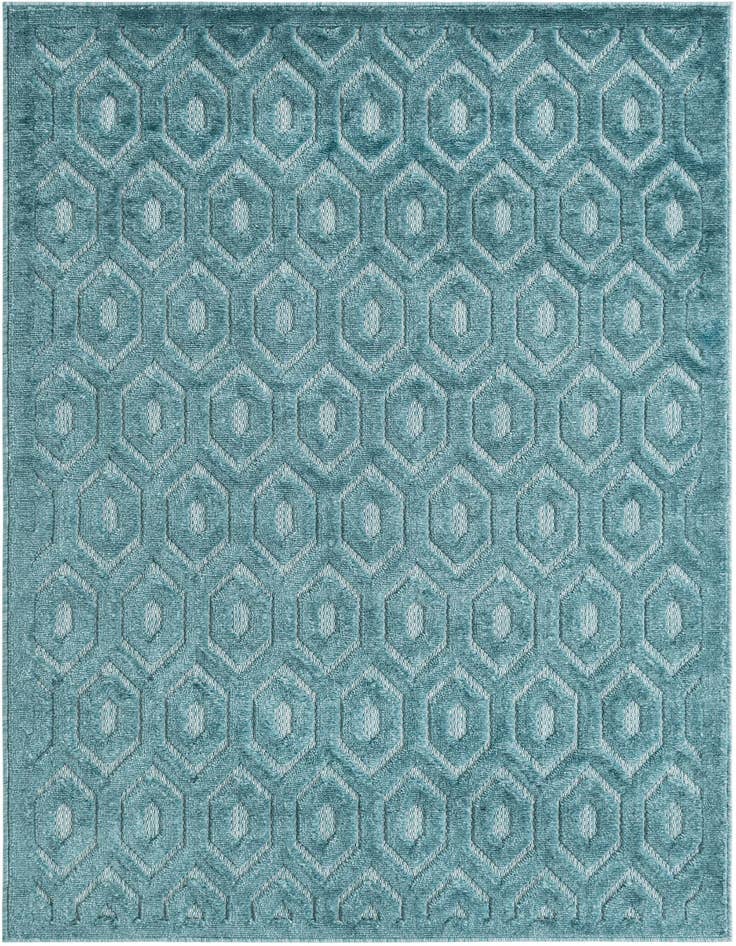 Detail image of 4' x 6' Easy-Clean Trellis Textured Indoor / Outdoor Rug