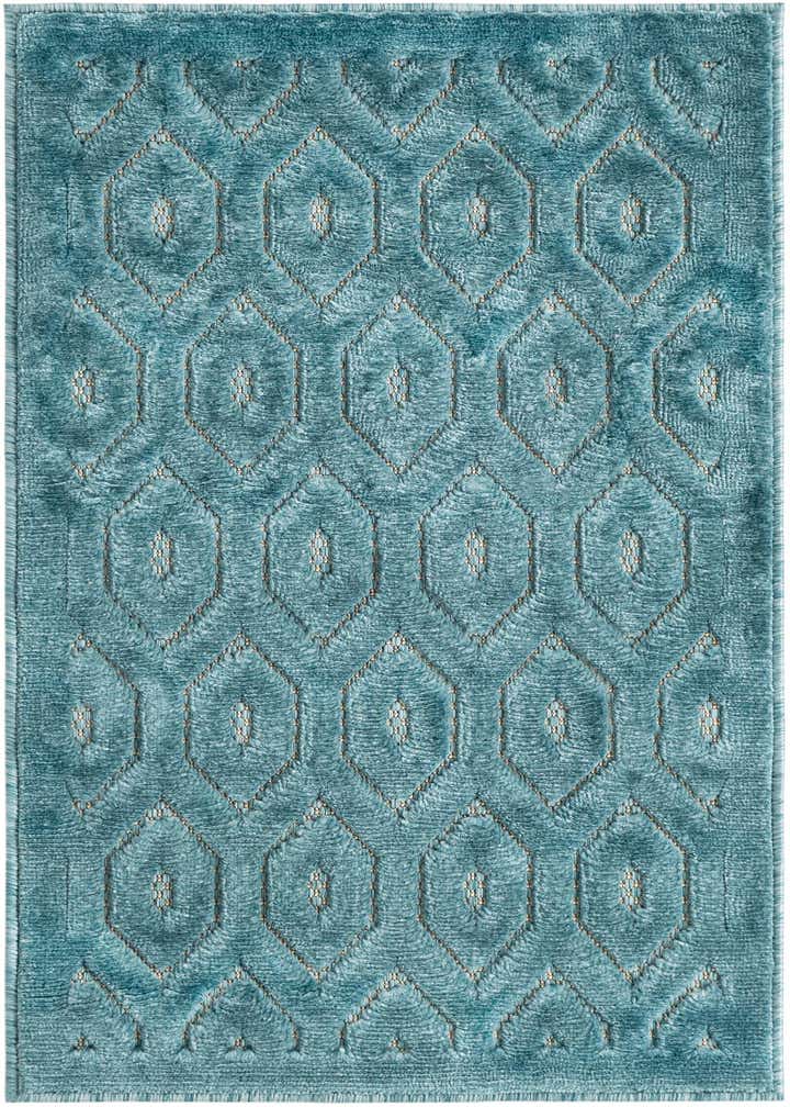 2' x 3' Easy-Clean Trellis Textured Indoor / Outdoor Rug