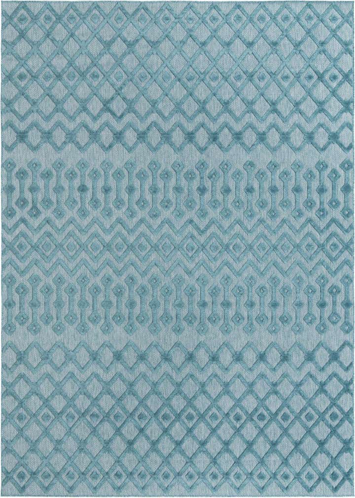 9' x 12' Easy-Clean Trellis Textured Indoor / Outdoor Rug