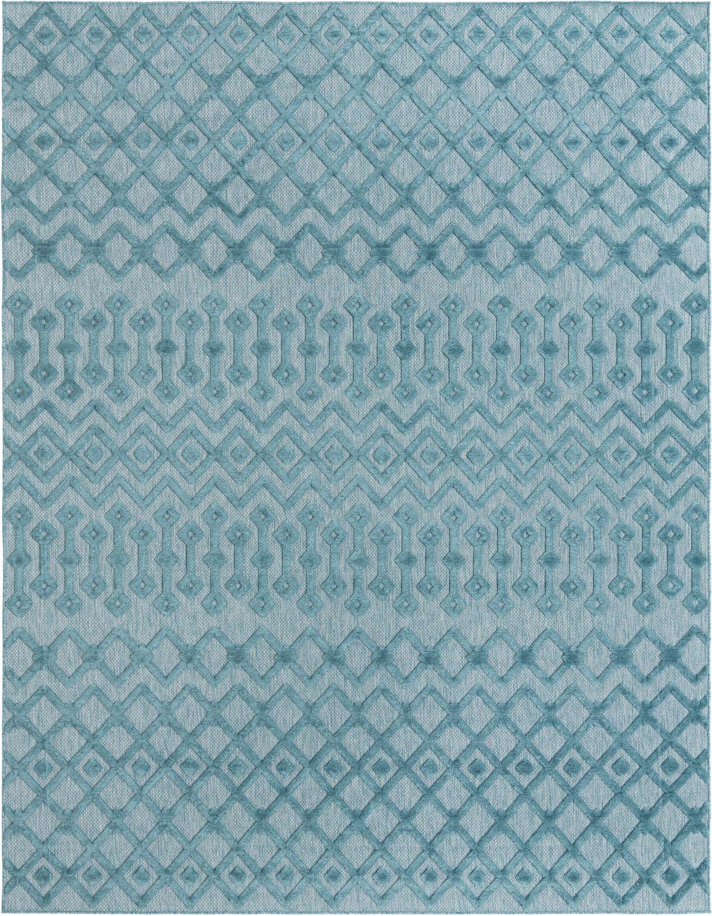9' x 12' Easy-Clean Trellis Textured Indoor / Outdoor Rug