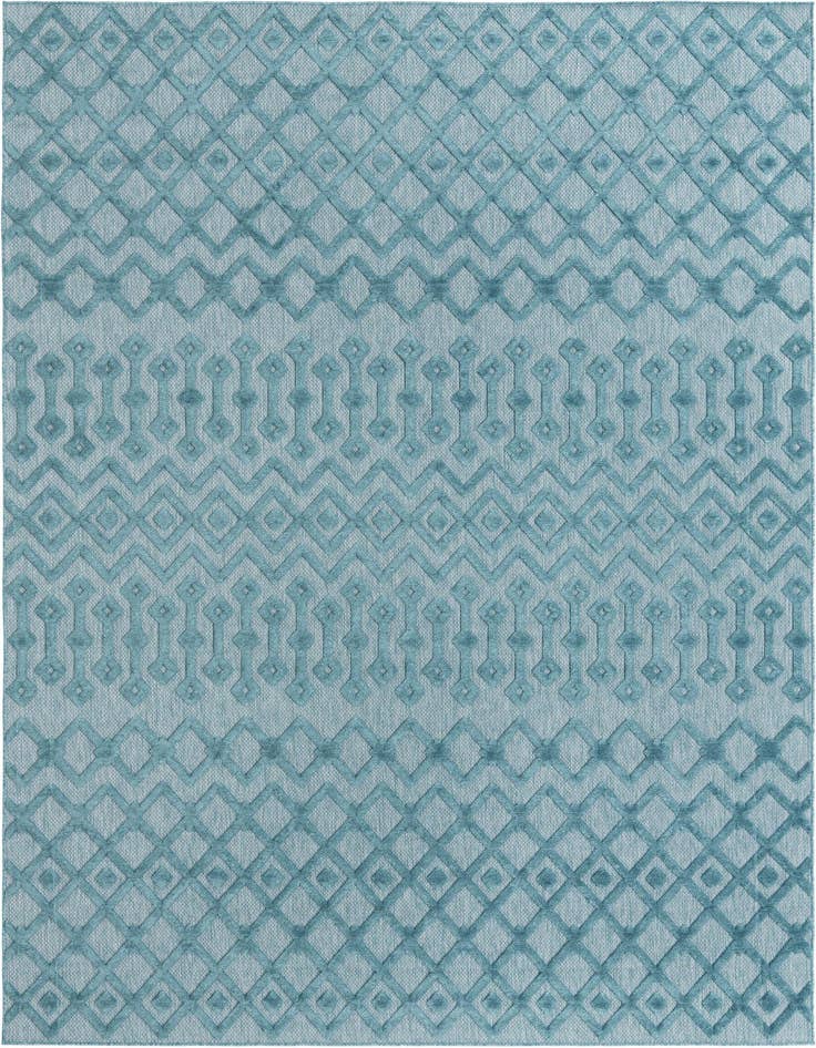 Detail image of 9' x 12' Easy-Clean Trellis Textured Indoor / Outdoor Rug