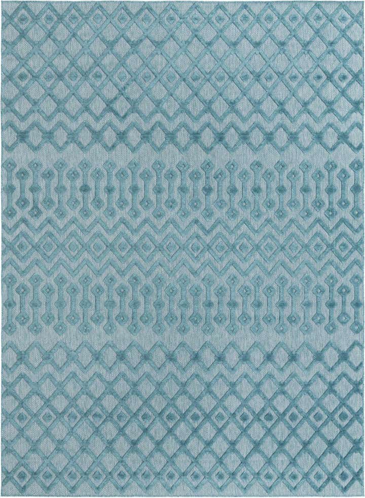 9' x 12' Easy-Clean Trellis Textured Indoor / Outdoor Rug
