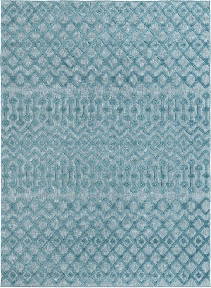 Detail image of 9' x 12' Easy-Clean Trellis Textured Indoor / Outdoor Rug