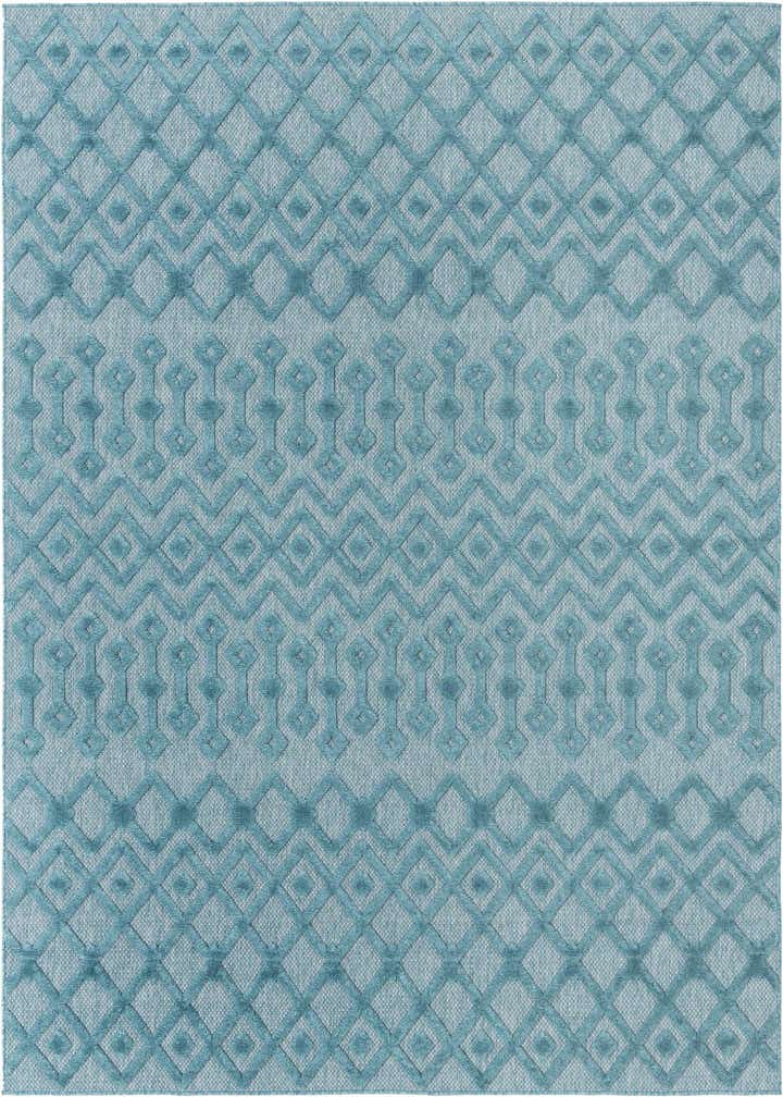 7' 10 x 10' Easy-Clean Trellis Textured Indoor / Outdoor Rug