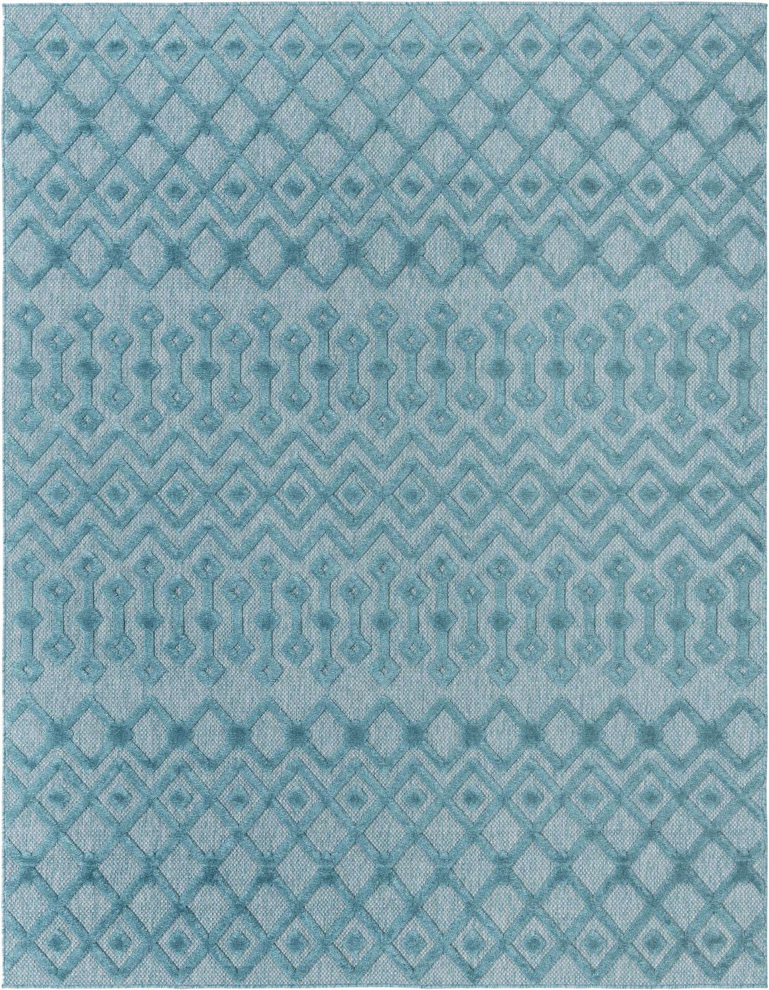 7' 10 x 10' Easy-Clean Trellis Textured Indoor / Outdoor Rug