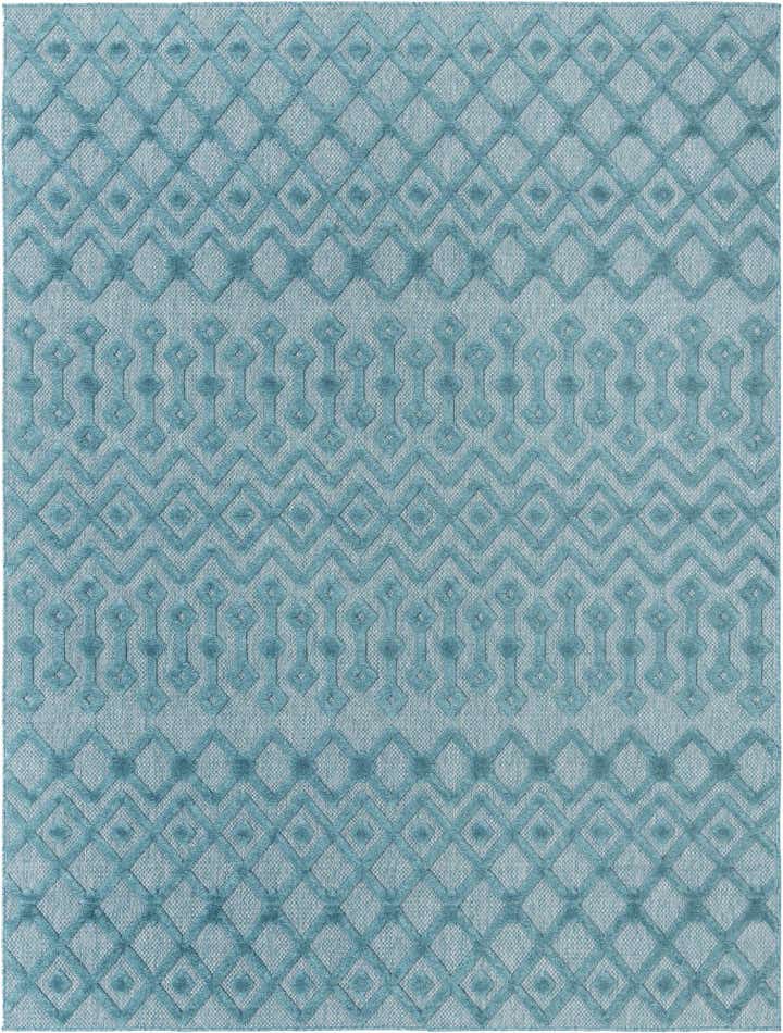 7' 10 x 10' Easy-Clean Trellis Textured Indoor / Outdoor Rug