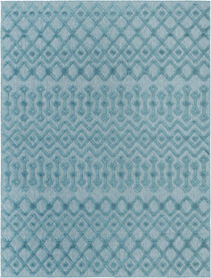 Detail image of 7' 10 x 10' Easy-Clean Trellis Textured Indoor / Outdoor Rug