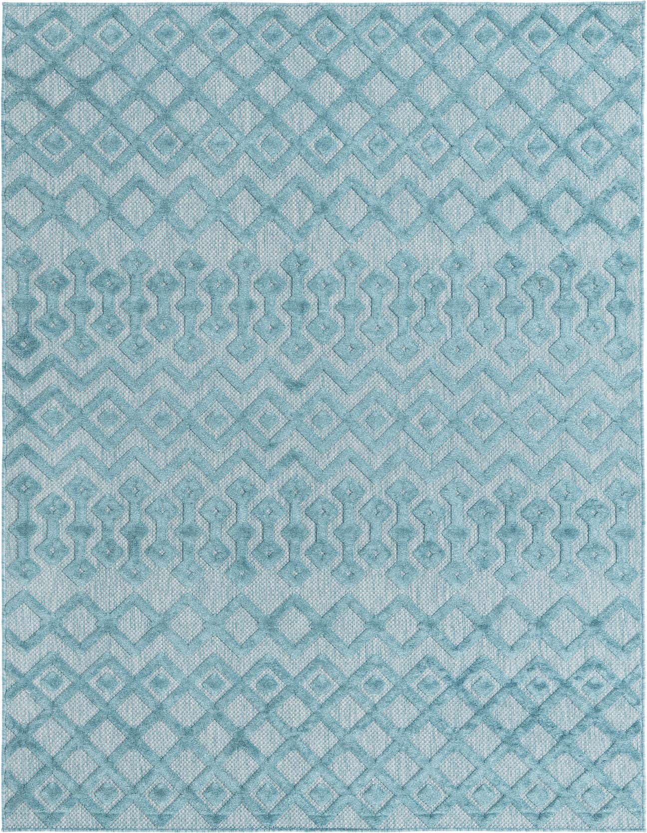 6' x 9' Easy-Clean Trellis Textured Indoor / Outdoor Rug