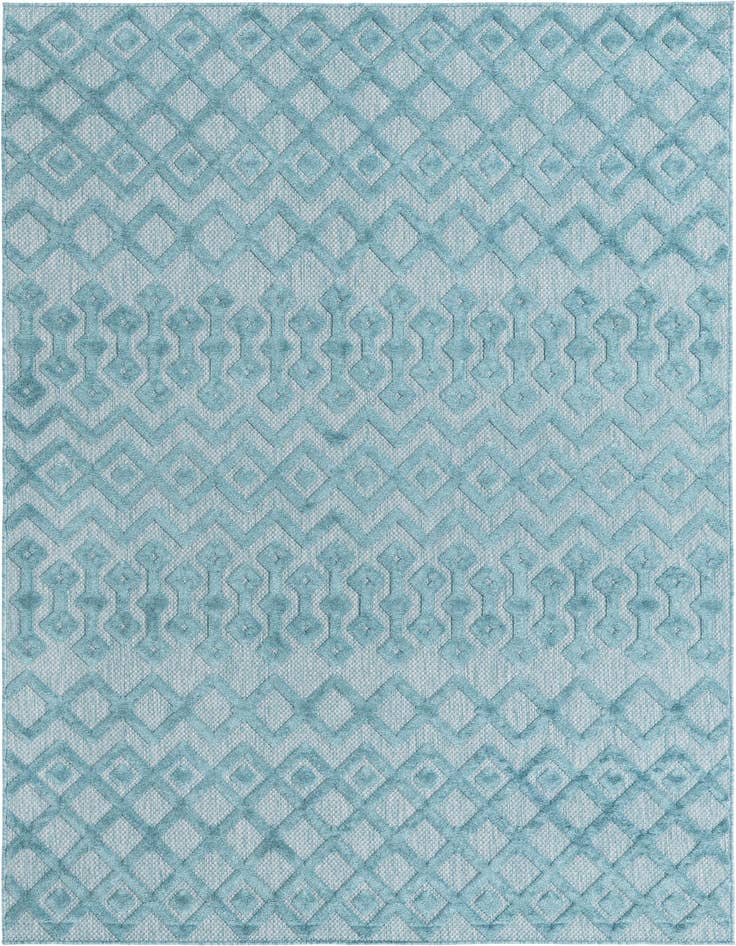 Detail image of 6' x 9' Easy-Clean Trellis Textured Indoor / Outdoor Rug