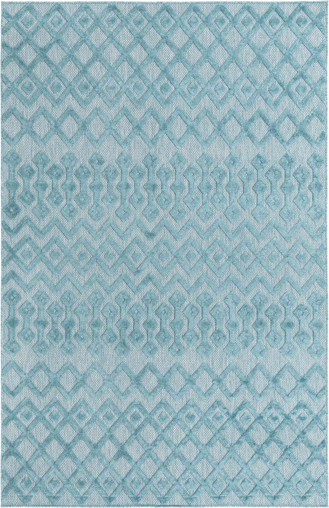 6' x 9' Easy-Clean Trellis Textured Indoor / Outdoor Rug
