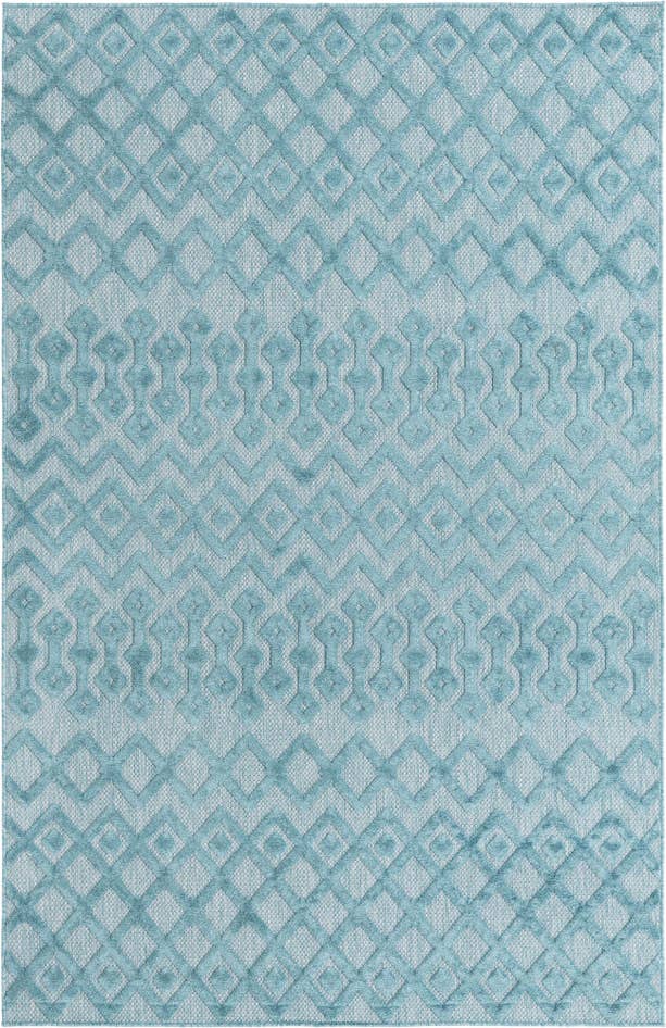 Detail image of 6' x 9' Easy-Clean Trellis Textured Indoor / Outdoor Rug