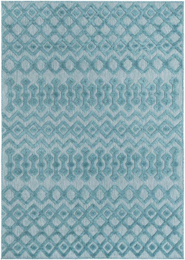 5' 3 x 8' Easy-Clean Trellis Textured Indoor / Outdoor Rug