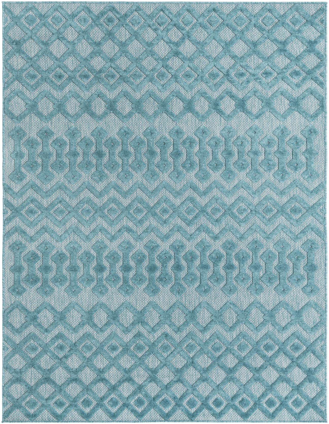 5' 3 x 8' Easy-Clean Trellis Textured Indoor / Outdoor Rug