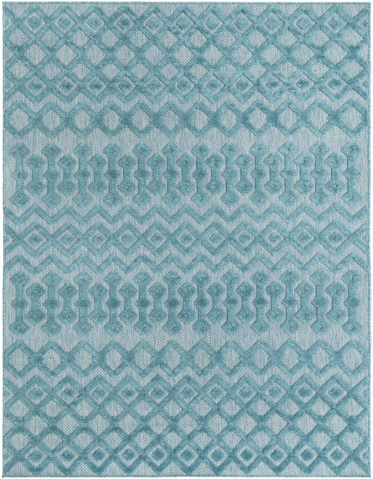 Detail image of 5' 3 x 8' Easy-Clean Trellis Textured Indoor / Outdoor Rug