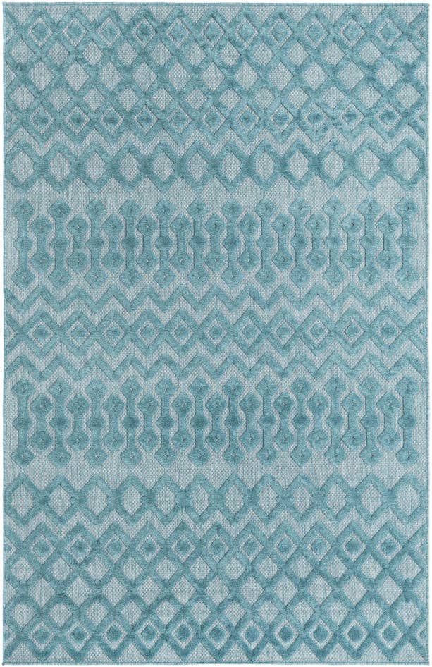 Detail image of 5' 3 x 8' Easy-Clean Trellis Textured Indoor / Outdoor Rug