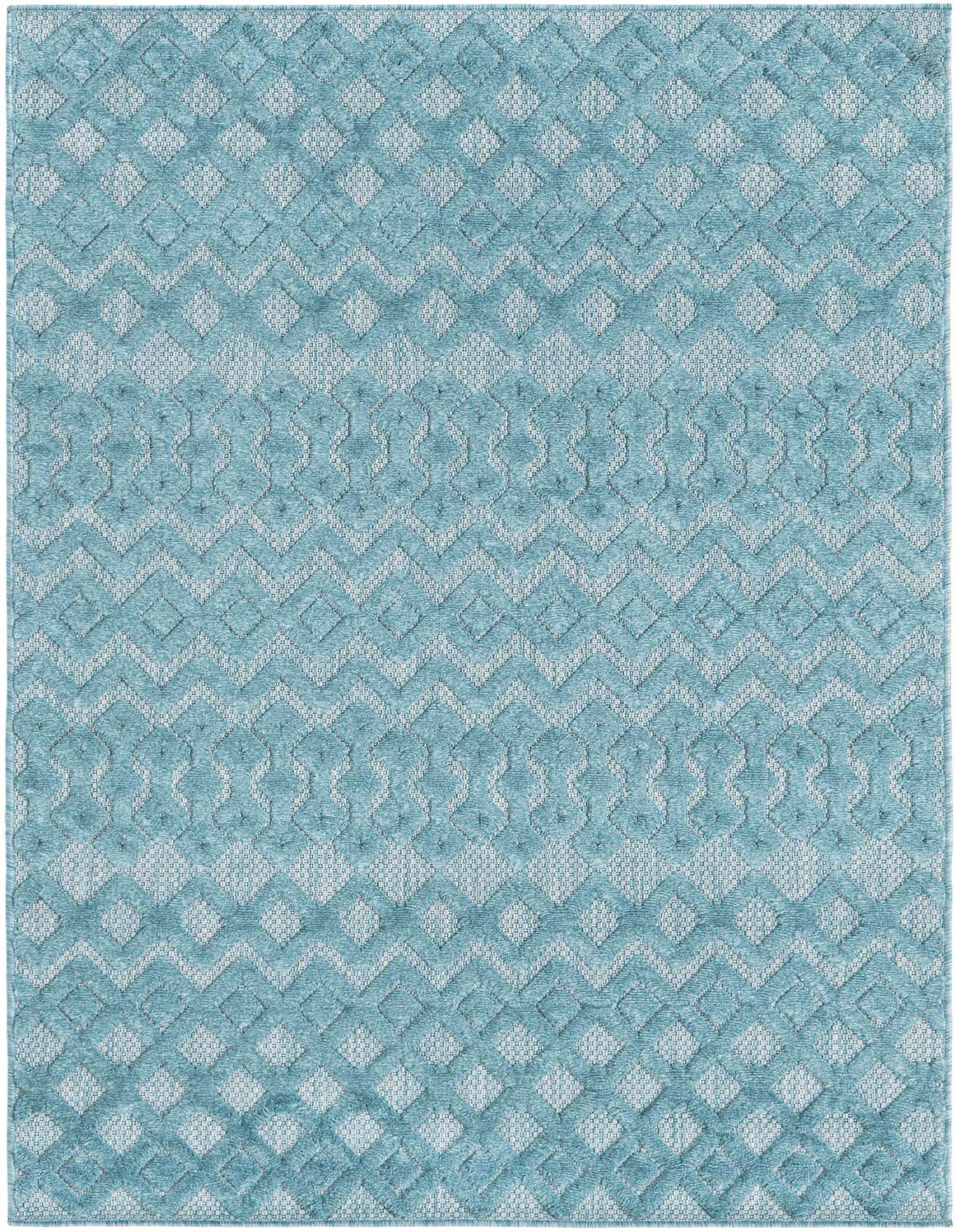 4' x 6' Easy-Clean Trellis Textured Indoor / Outdoor Rug