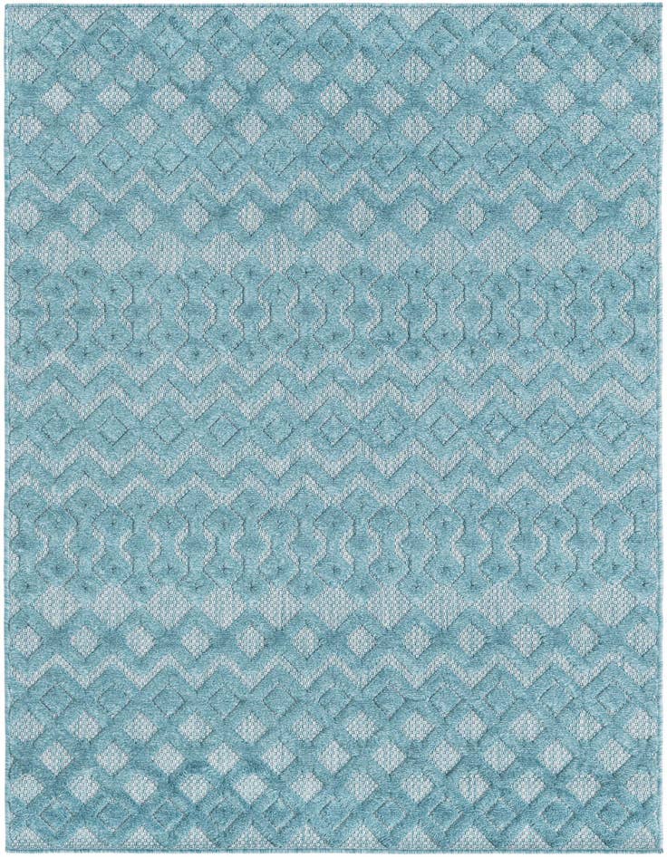 Detail image of 4' x 6' Easy-Clean Trellis Textured Indoor / Outdoor Rug