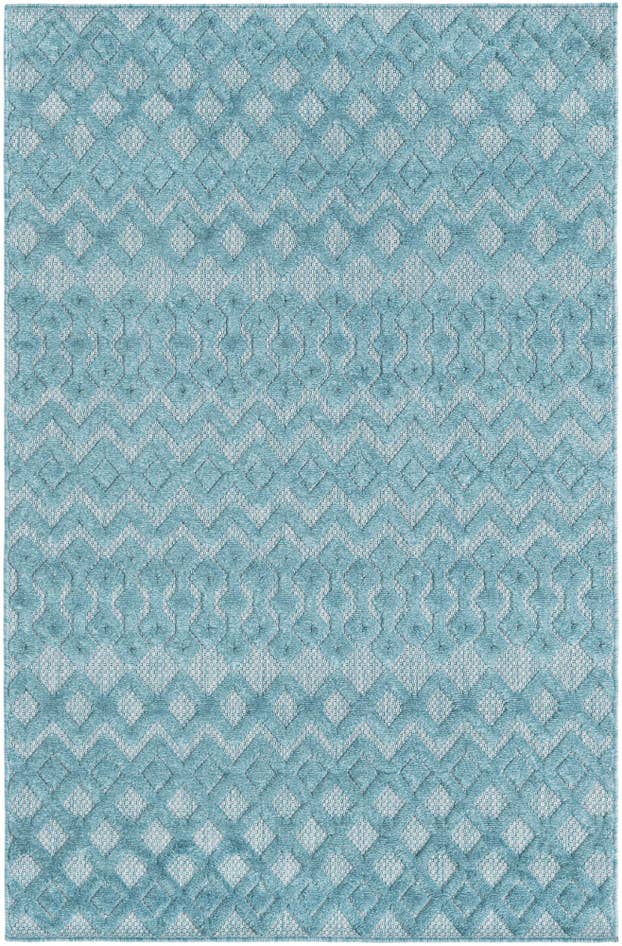 Detail image of 4' x 6' Easy-Clean Trellis Textured Indoor / Outdoor Rug