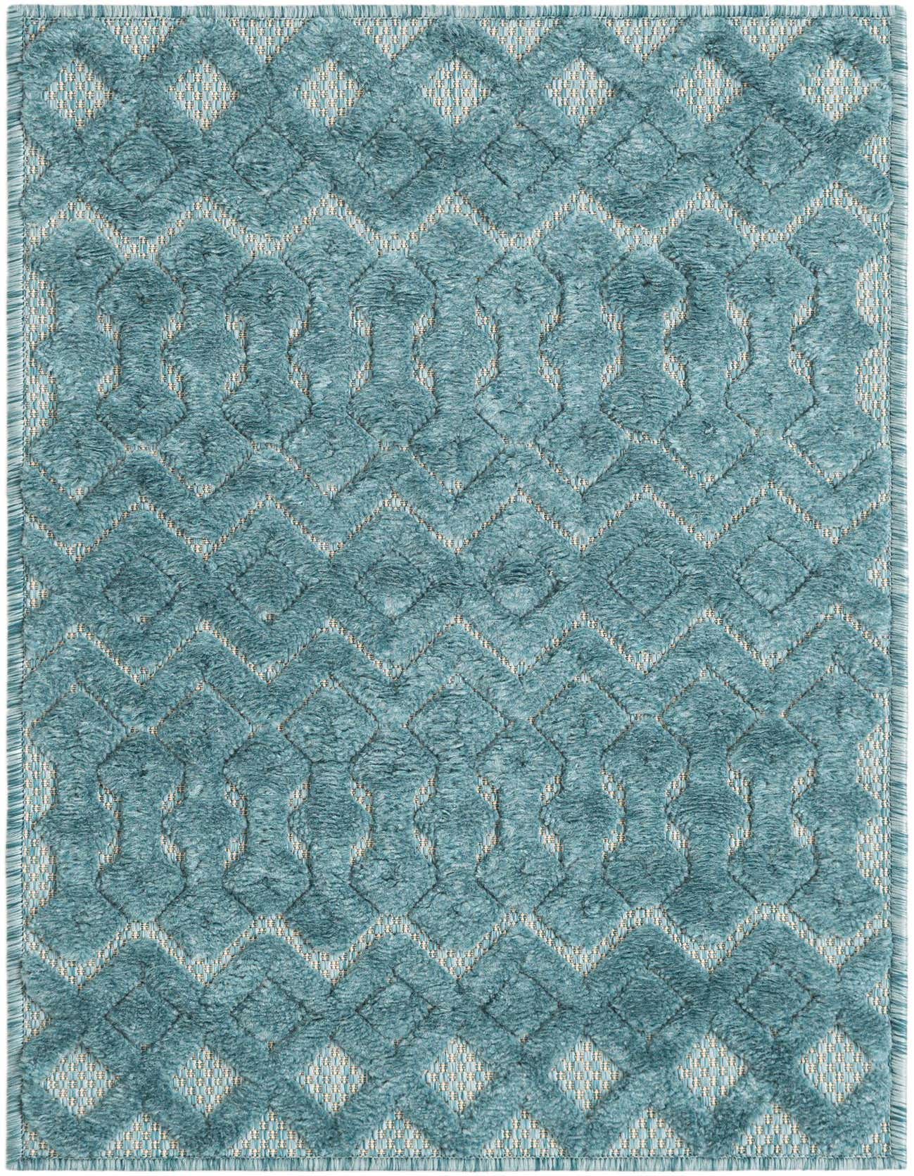 2' x 3' Easy-Clean Trellis Textured Indoor / Outdoor Rug
